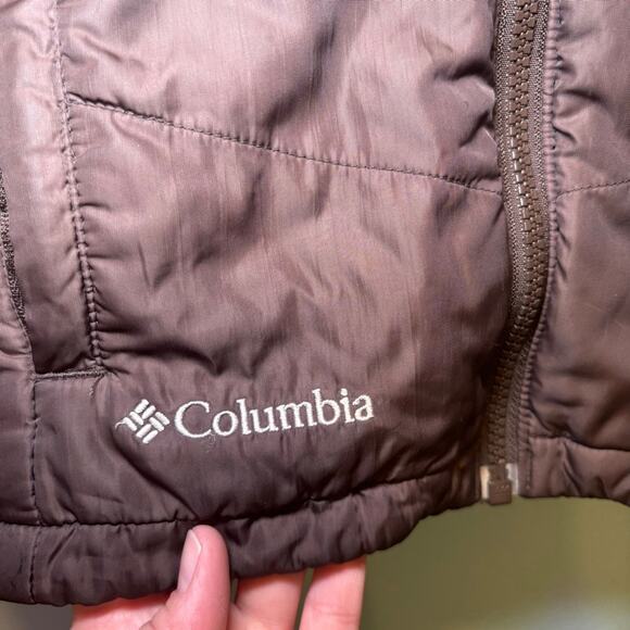 Columbia Women’s Mocha Brown Embroidered Puffer Jacket Size Small - Picture 2 of 13